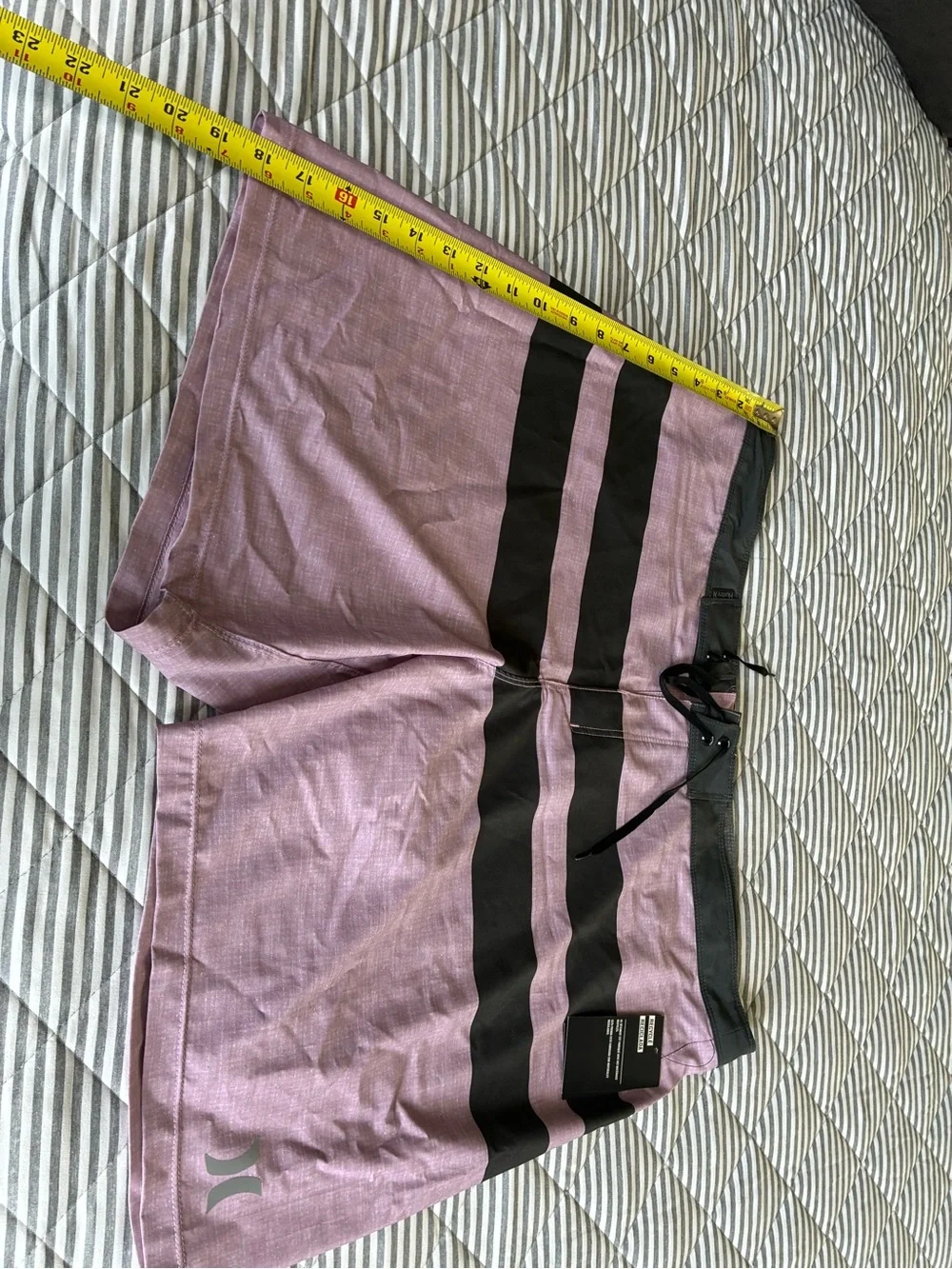 Hurley Men’s Lavender Boardshorts with Black Stripes